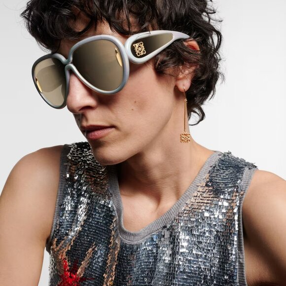 Loewe x Paula’s Ibiza Sunglasses – Metallic White Pilot Gold Mirror LW40132I 24C - Picture 11 of 11